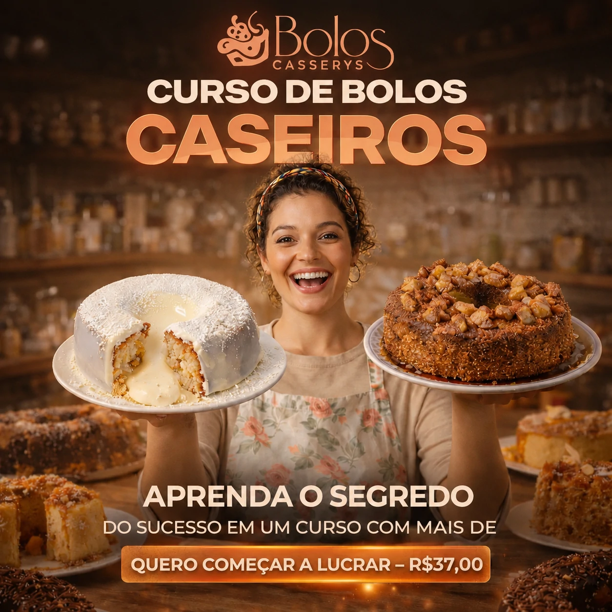 Curso de Bolos Caseiros — aprenda o segredo do sucesso por R$ 37