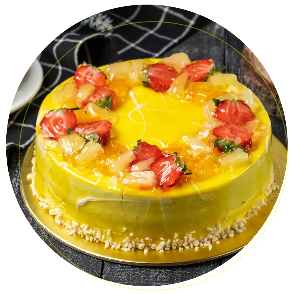 Bolo de Frutas com Calda